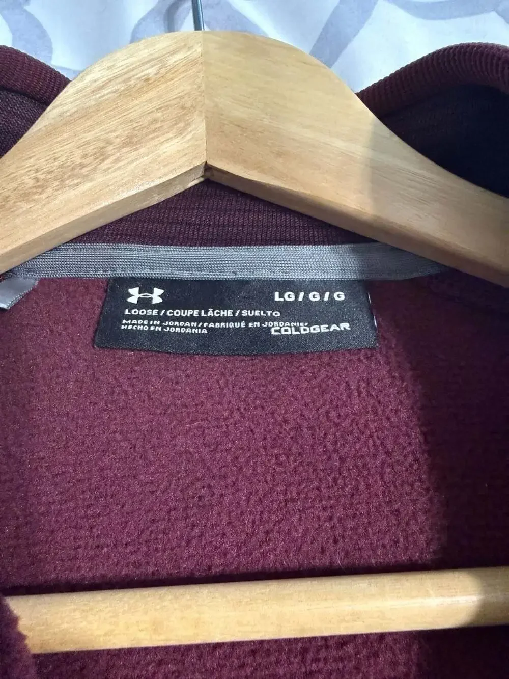 Under Armour ColdGear Loose 1/4 Zip Pullover Maroon Men's Size Large